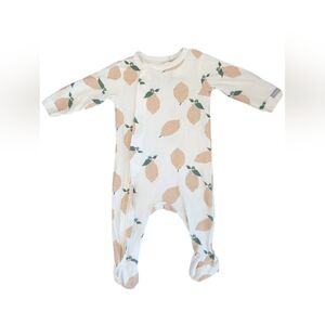 Coccoli White and Yellow Lemon Print Kids Footie